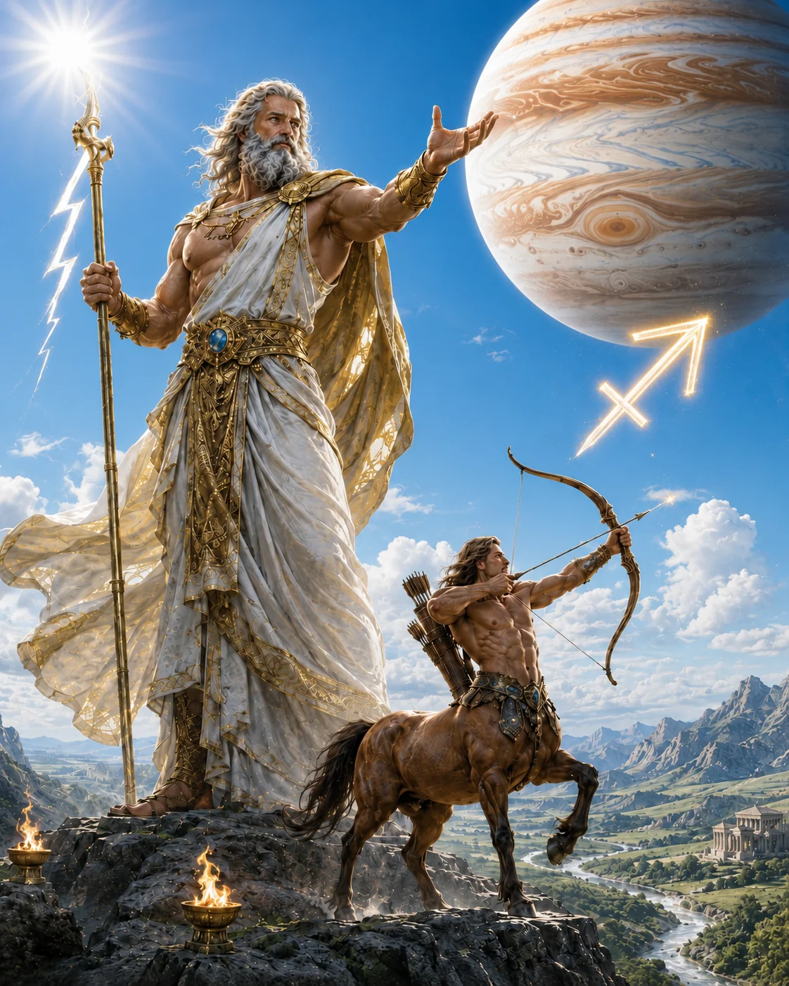 Ilustración astrológica del signo Sagitario